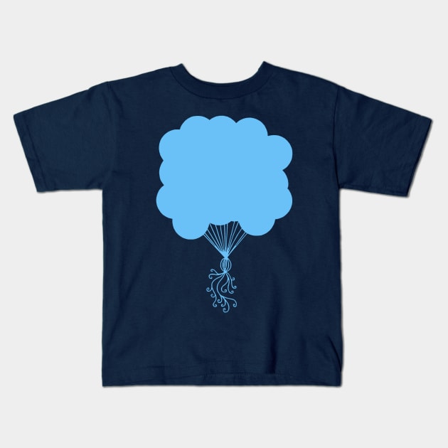 Pastel Blue Party Balloons Silhouette Kids T-Shirt by Art by Deborah Camp